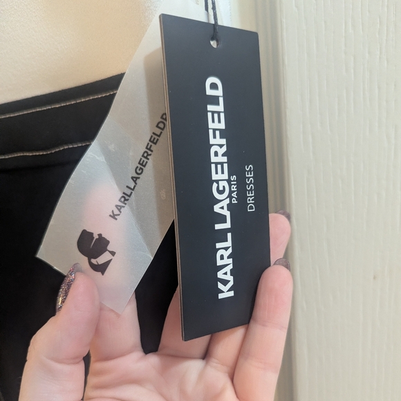 NWT Karl Lagerfeld Short-Sleeved Colorblock Sheath Dress - Picture 4 of 9